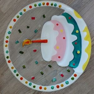 Fused glass Birthday plate